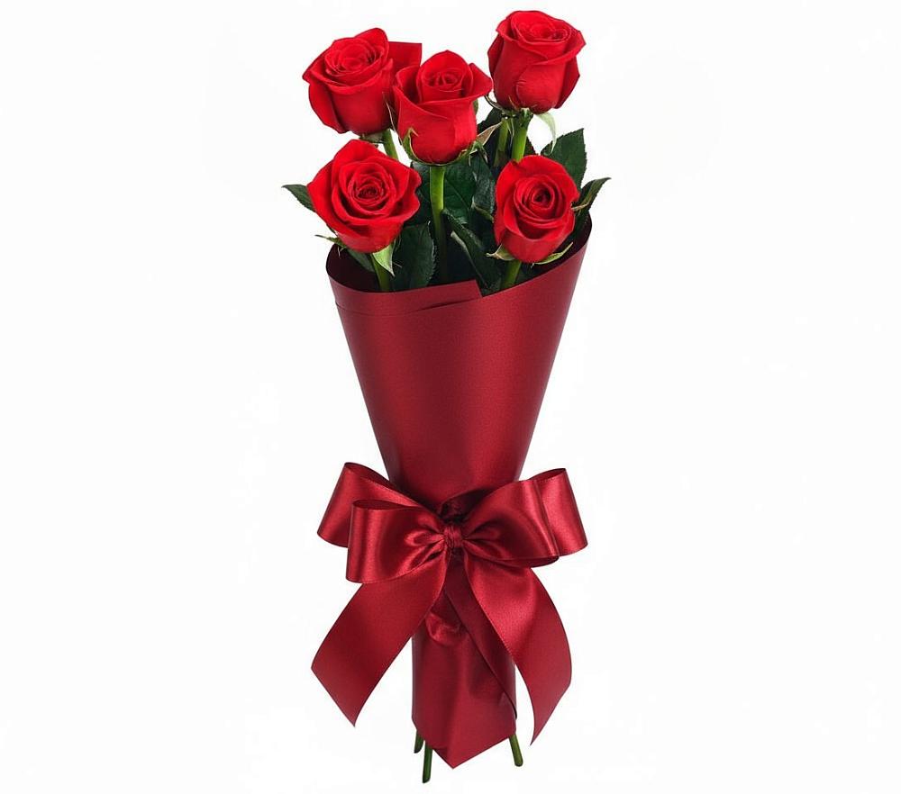 Букет 5 Красных роз Эдлесс Лав в Чусовом