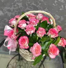 Цветочная композиция из Розы в корзине в Чусовом