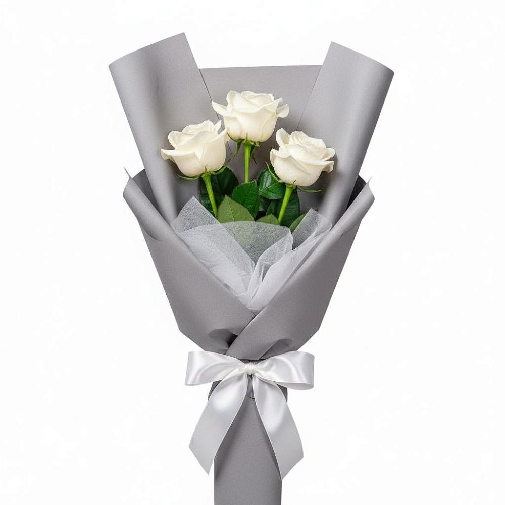 Букет 3 белые розы в Чусовом