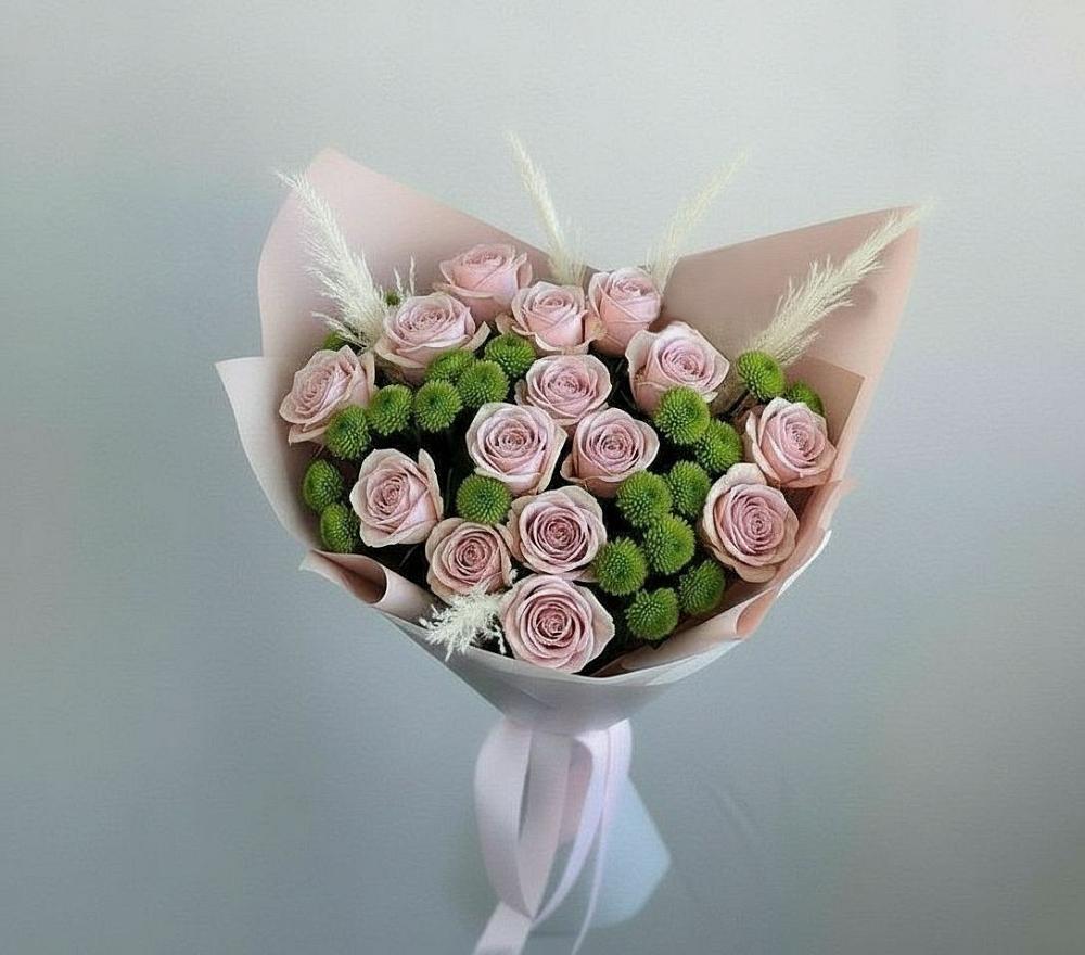 Букет цветов из: Розы и Хризантемы в Чусовом