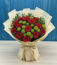Букет цветов из:  Розы и Хризантемы в Чусовом