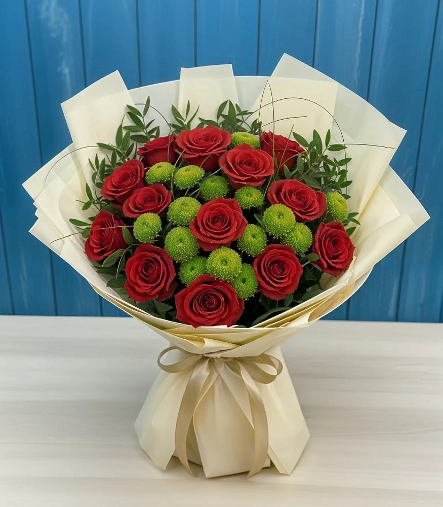 Букет цветов из: Розы и Хризантемы в Чусовом